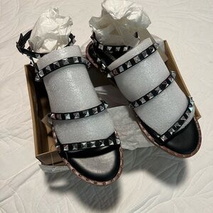 Studded Black Sandals